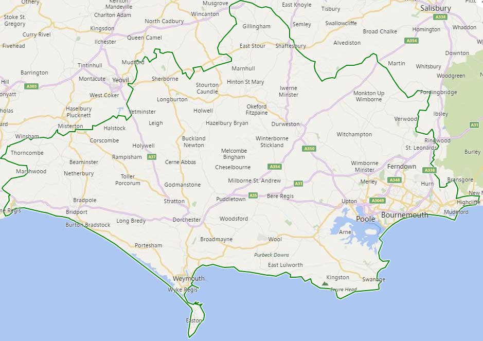 map of dorset